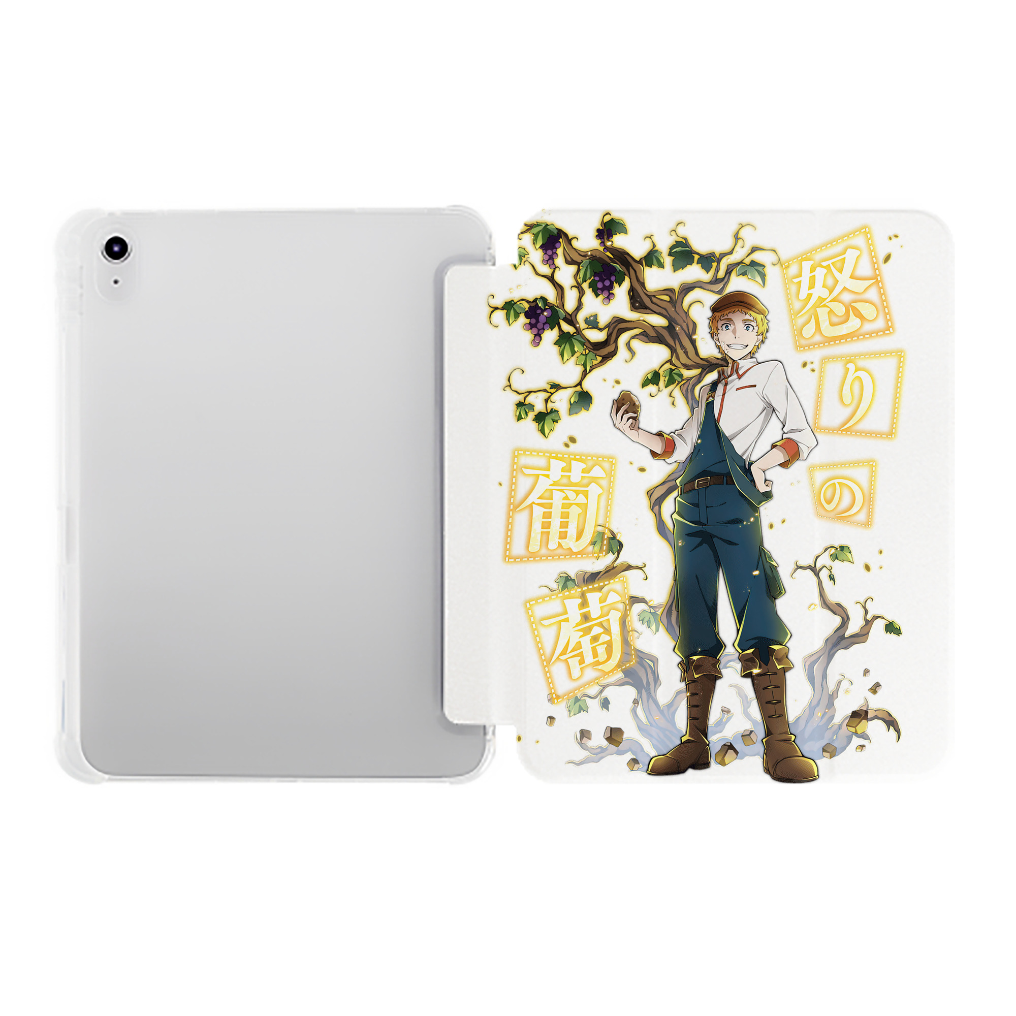 （画像用） 文豪ストレイドッグス Bungo Stray Dogs IPad ケース ペン収納付き 三つ折りスタンド PUレザー×シリコン 対応機種9.5/10.5/10.9インチ